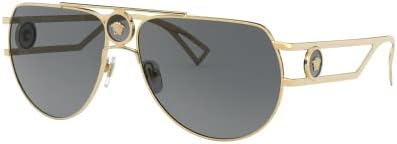 Versace VE 2225 100287 Gold Metal Aviator Sunglasses Grey Lens