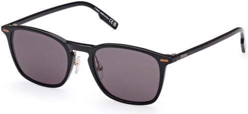 Ermenegildo Zegna Sunglasses EZ 0211 -H 01A Shiny Black, Vicuna/Smoke
