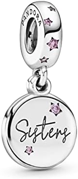 PANDORA Jewelry Forever Sisters Dangle Cubic Zirconia Charm in Sterling Silver