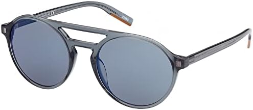 Sunglasses Ermenegildo Zegna EZ 0180 20C Shiny Transparent Grey, Vicuna/Blue