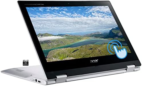 Acer Spin 2023 Flagship X360 2-in-1 Convertible Chromebook Laptop Business,11.6‘ HD Touchscreen IPS,8-Core MediaTek MT8183C Processor,4GB RAM,64GB eMMC,Wi-Fi 5,Chrome OS+HubxcelAccessory,Pure Silver