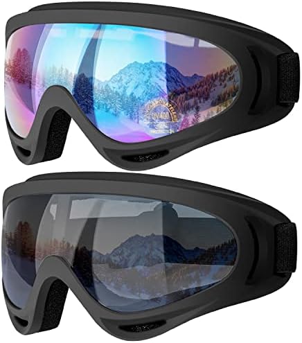 COOLOO Ski Goggles, Snow Snowboard Goggles for Men Women Kids - UV Protection Foam Anti-Scratch Dustproof