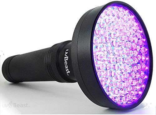 uvBeast Black Light UV Flashlight – High Power 100 LED with 30-feet Flood Effect – Professional Grade 385nm-395nm Best for Commercial/Domestic Use Works Even in Ambient Light - USA Stock – UK Design