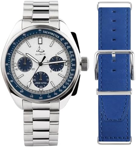 ILLIMITE Lunar Pilot Watches for Mens Japan Miyota 6S20 Movement Chronograph Quartz Watch Waterproof Stainless Steel Wrist Watches 98K112