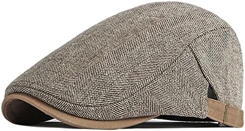 Qianuer Newsboy Hats for Men Flat Cap Adjustable Tweed Ivy Gatsby Cabbie Hat