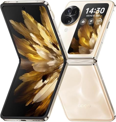 Oppo Find N3 Flip 5G Dual SIM 256GB ROM + 12GB RAM Factory Unlocked (GSM Only | No CDMA - not Compatible with Verizon/Sprint) Smartphone Global Version - Cream Gold