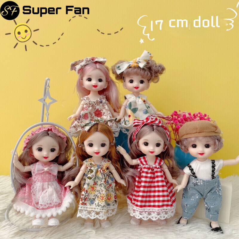 （Hot Selling)17cm Cute BJD Dolls Lovely Synthetic Mohair  Doll with Wig Makeup Doll with Long Movable Joints Doll Accessories for Girls gift  for kids