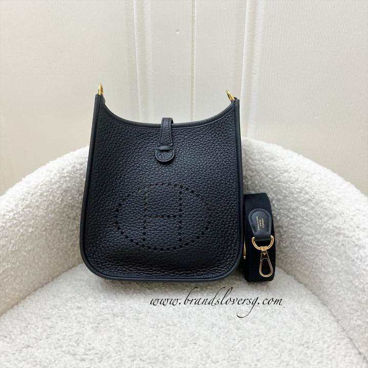 (Pre-loved) Hermes Mini Evelyne TPM in Noir Black Clemence Leather GHW
