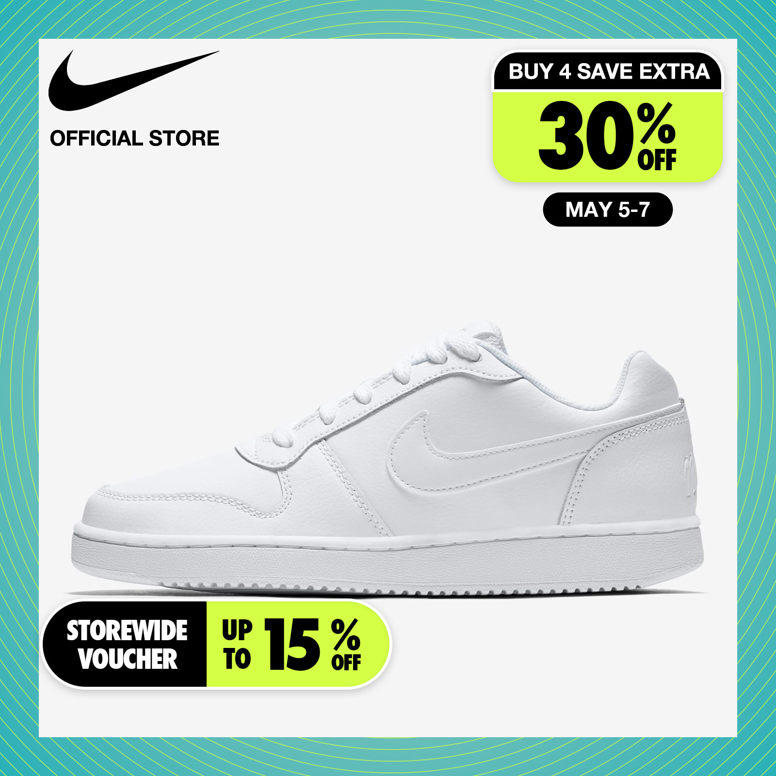 Nike Women's Ebernon Low Shoes - White