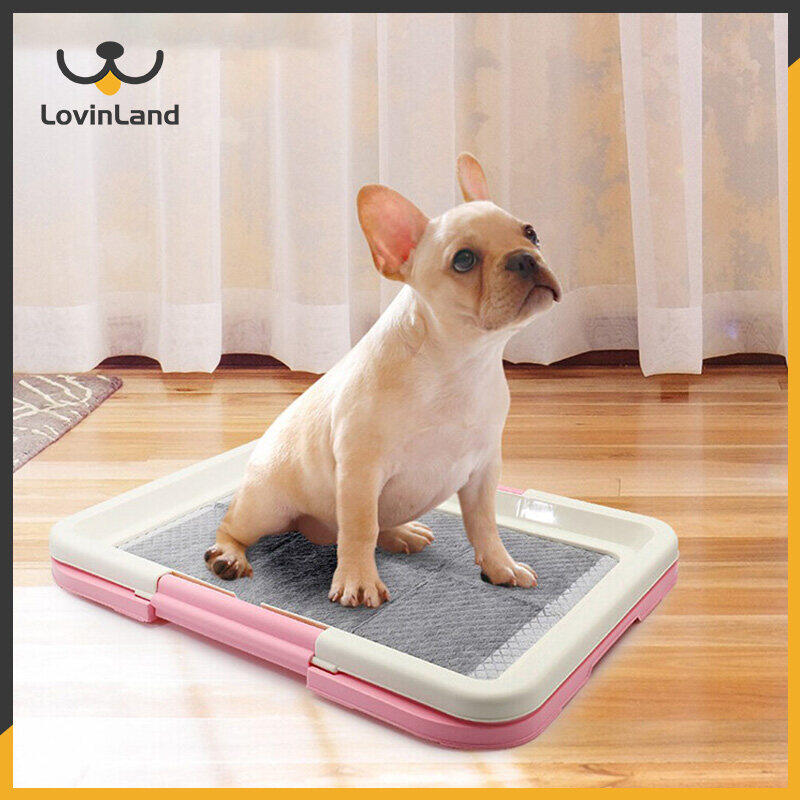 Lovinland Pet Dog Mesh Pet Toilet Tray Cat Pad Indoor Pet Potty Toilet Puppy Pee Training Clean Pot with Column Public Dog Toilet