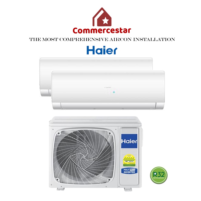 HAIER INVERTER R32 SYSTEM 2 (INSTALLATION INCLUDED FREE UPGRADED MATERIALS) - FREE EXTENDED WARRANTY