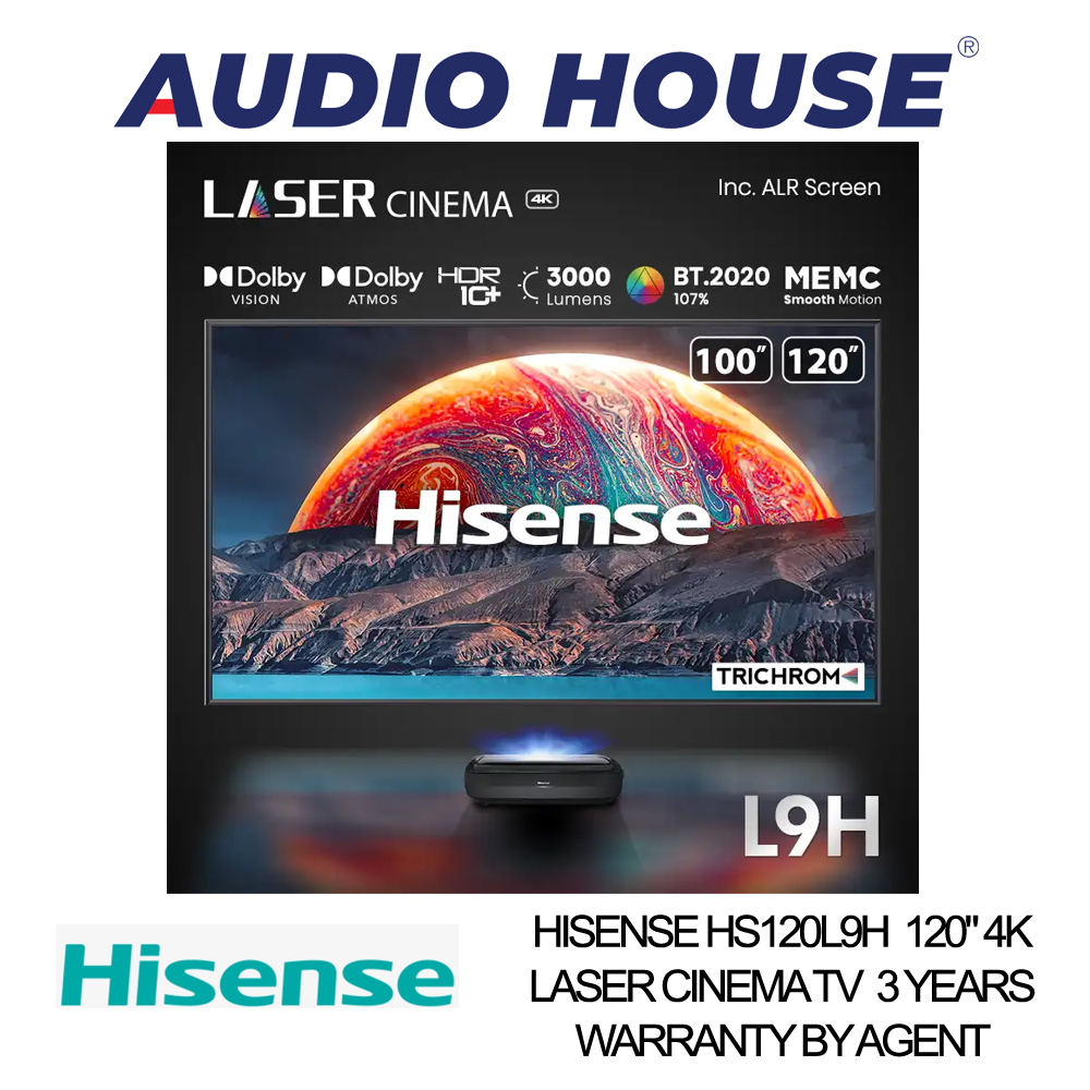 [bulky] HISENSE HS120L9H  120" 4K LASER CINEMA TV  3 YEARS WARRANTY BY AGENT