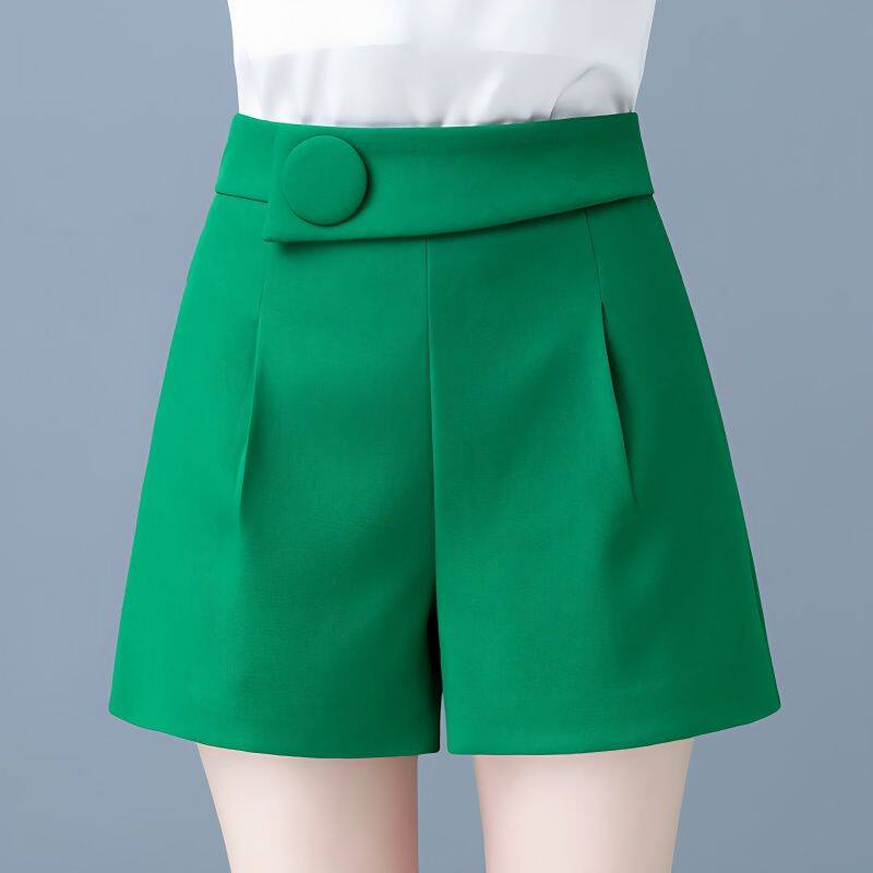 2023 Summer Thin Shorts Women's Loose Middle Age Mom's Pants Versatile High Grade Style Wrinkle Resistant Wide Leg Short Pants