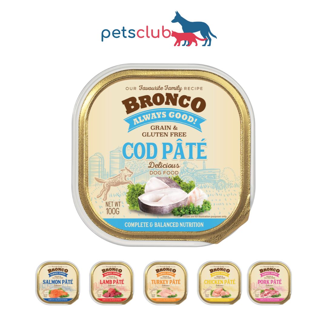 [Bundle of 16] Bronco - Pate Tray Dog Wet Food, 100g, Made in Austria, Limited Ingredients