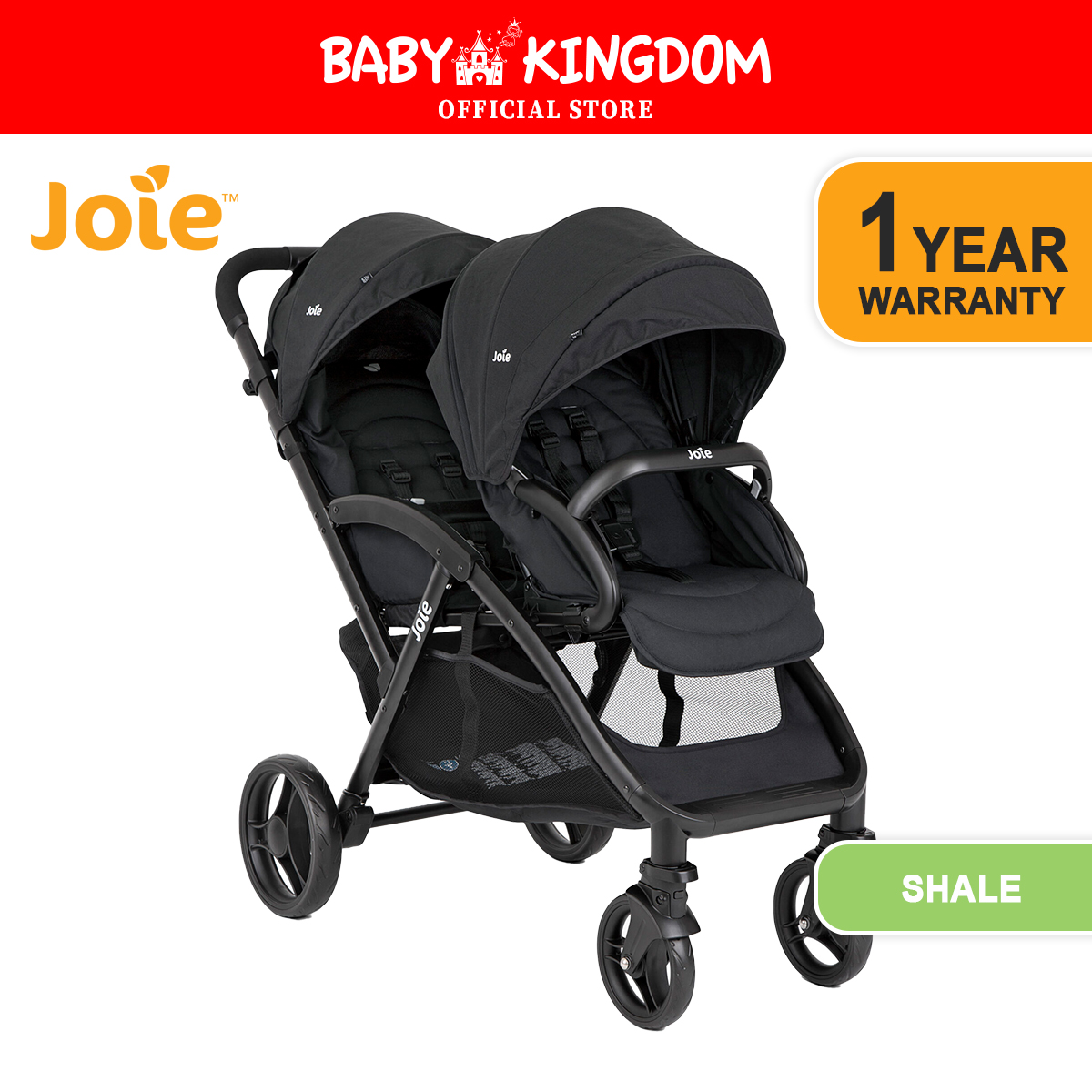 Joie Evalite Duo Stroller + Free Rain Cover (1 Year Warranty)