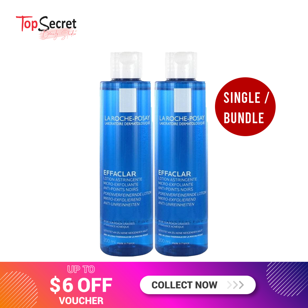 (Single/Bundle) La Roche Posay Effaclar Astringent Toner For Oily Skin 200ml - Top Secret Beauty