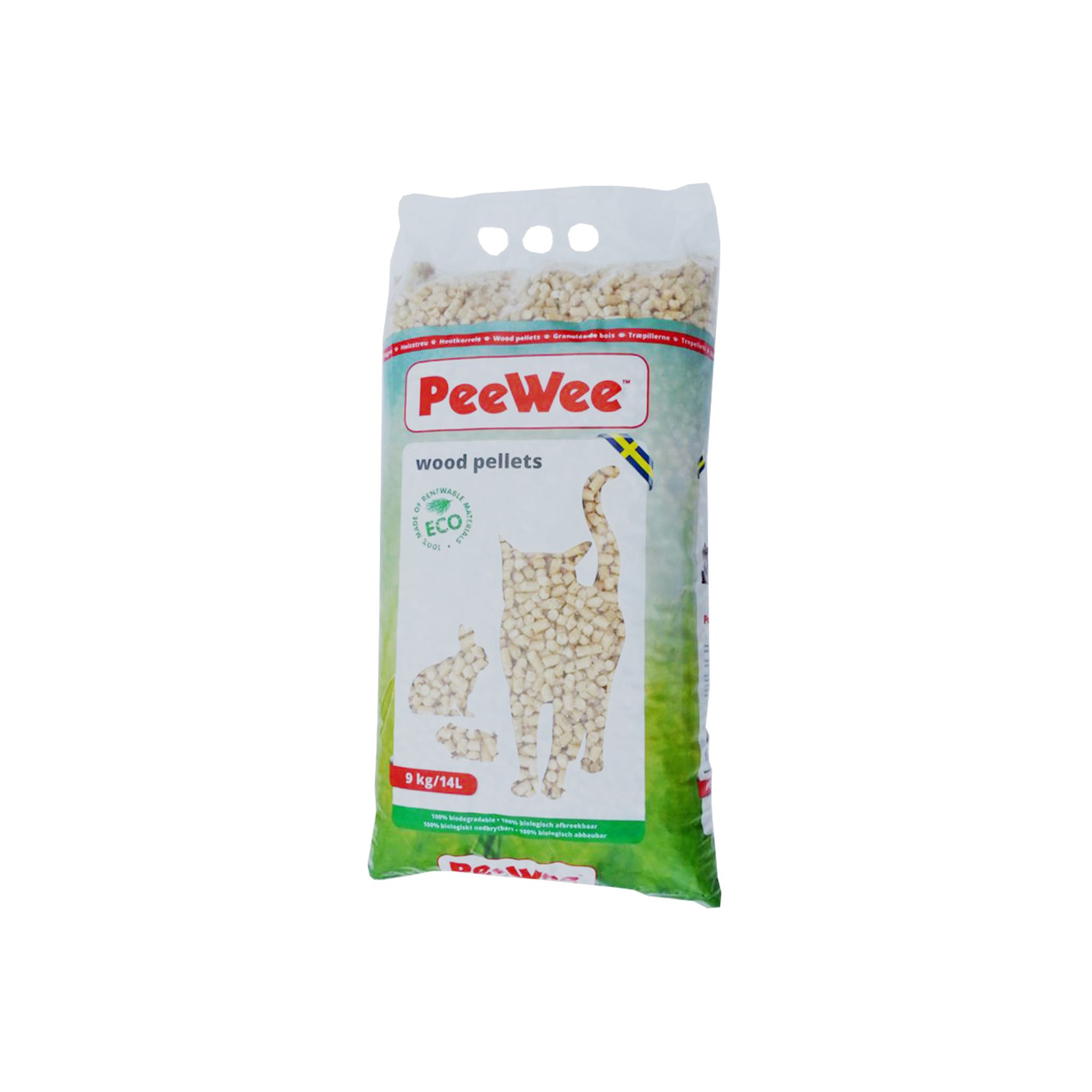 PeeWee Eco Wood Litter Natural Swedish Litter for Cats 9kg