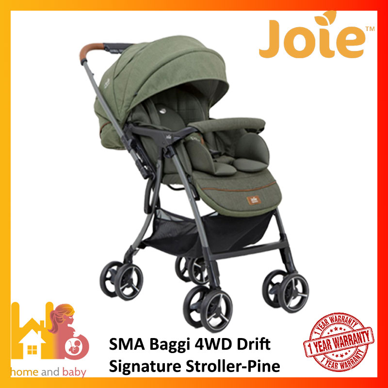 Joie SMA Baggi 4WD Drift Signature Stroller + Rain Cover (1-Year Warranty)
